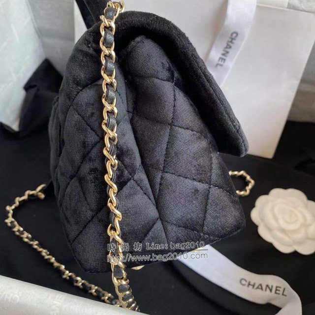 Chanel女包 香奈兒專櫃最新款絲絨鑽石口蓋手提包 Chanel淡金扣kougaib AS2215  djc4317